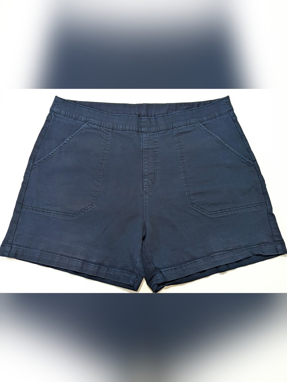 Nautica Women’s Pull-On Shorts Stretch Waistband Navy Blue Casual Pockets XXL